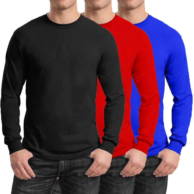 Men's durable outdoor t-shirt-GBH Men's Egyptian Cotton Blend Long Sleeve Tee 3-Pack (S-2XL)