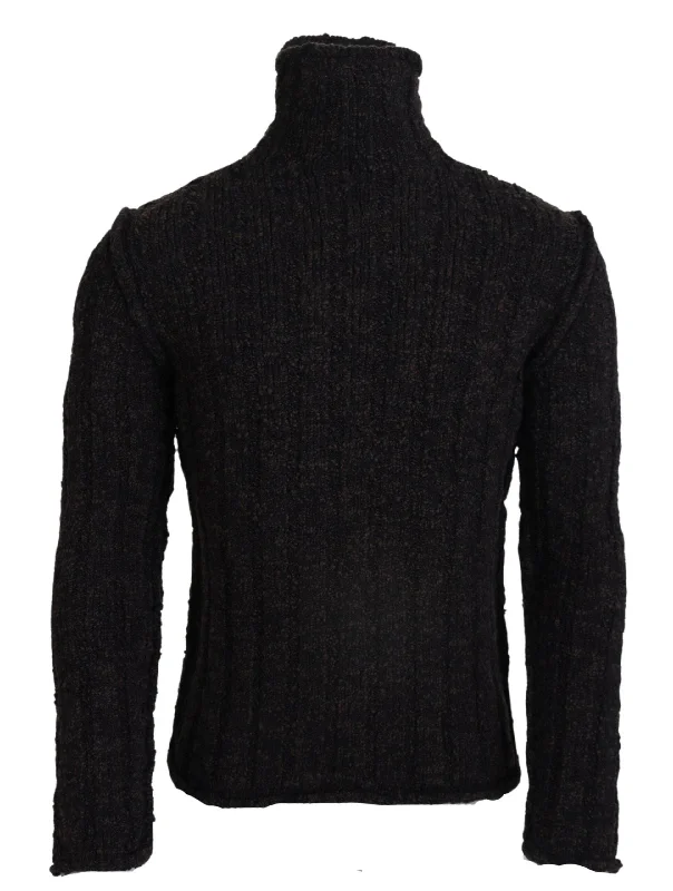 Men's streetwear sweater-Dolce & Gabbana Elegant Turtleneck Wool-Blend Men's Sweater