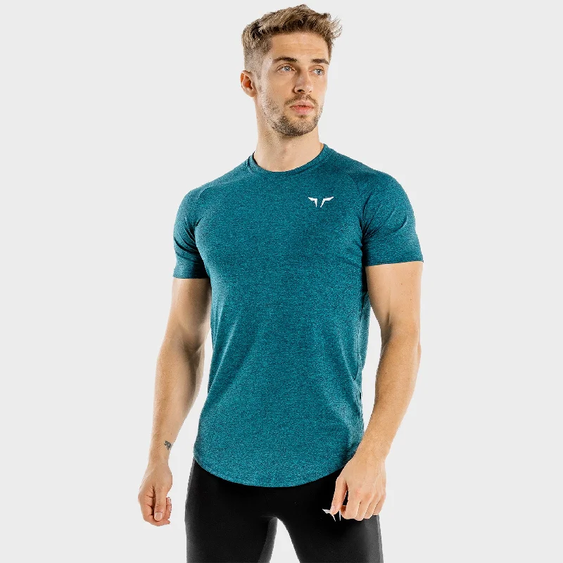 Men's performance athletic t-shirt-Melange Tee - Teal