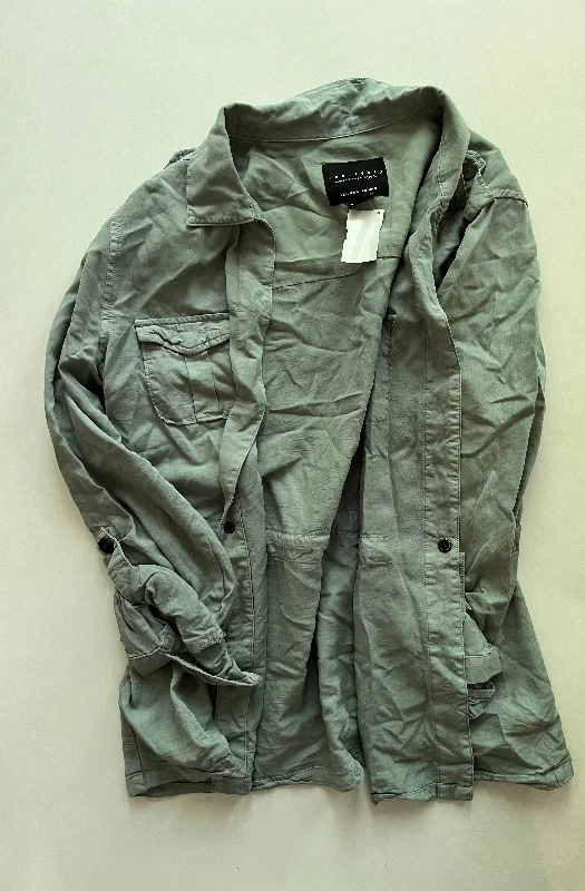 Men's relaxed fit windbreaker-Green Jacket Moto Sanctuary, Size M