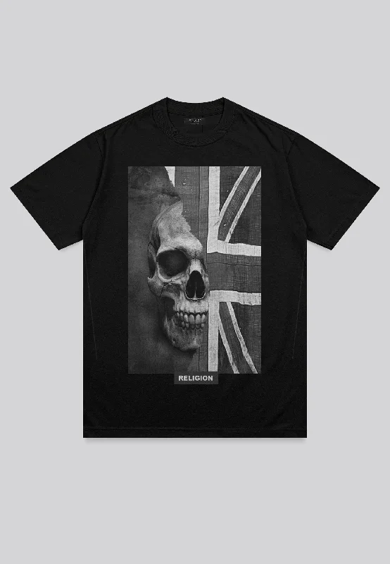 Men's fashion tech t-shirt-UNION JACK T-SHIRT JET BLACK