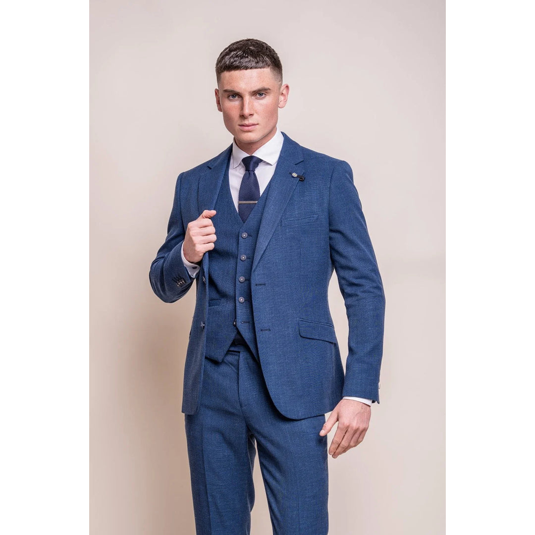 Men's quick-dry hiking jacket-Miami - Men's Blue Wedding Blazer