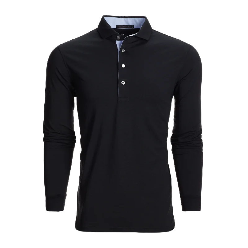 Men's gym performance travel polo shirt-Apache Long Sleeve Polo (Shepherd)