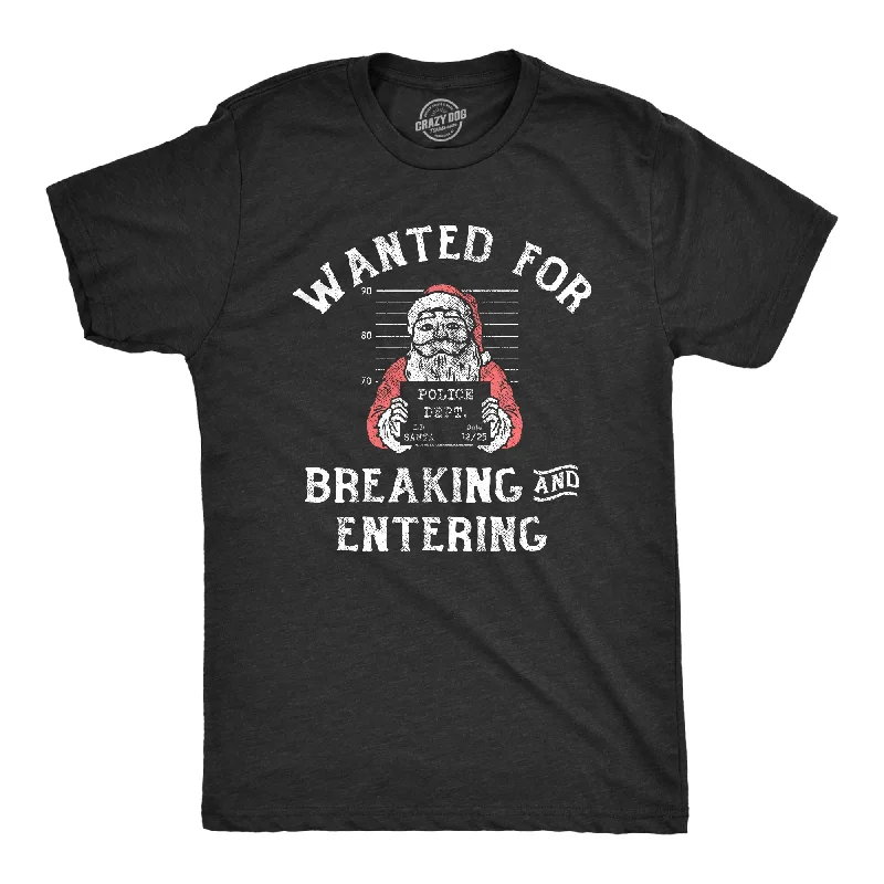 Men's relaxed fit athletic t-shirt-Wanted For Breaking And Entering Men's T Shirt