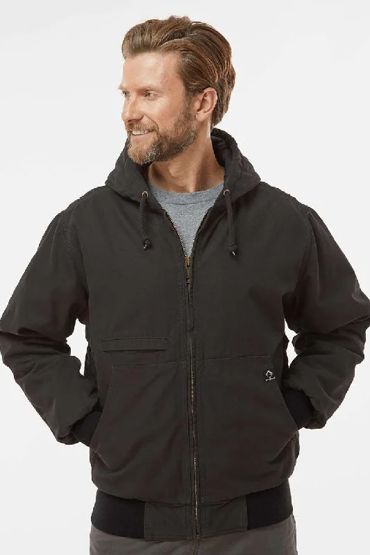 Men's eco-friendlyDri Duck Mens Laramie Canvas Full Zip Hooded Jacket - Black