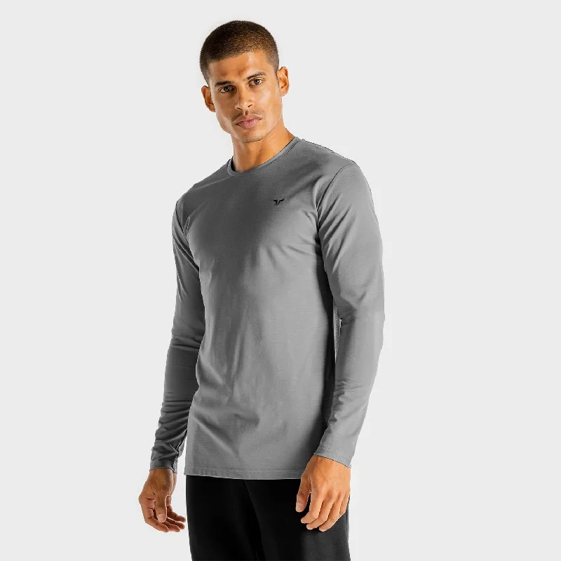 Men's relaxed fit athletic t-shirt-Core Long Sleeves Tee - Grey