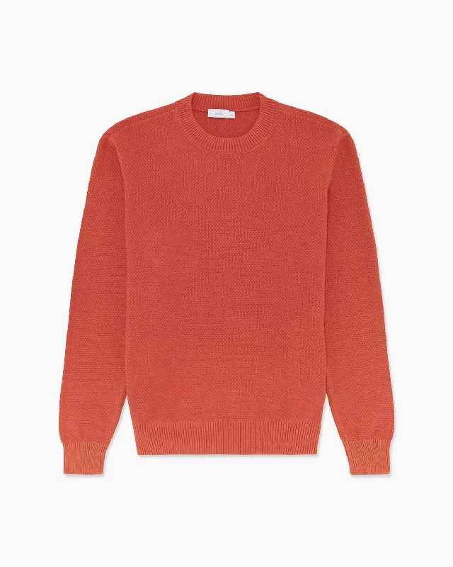 Men's soft sweater-Mens Pigment Dye Sweater In Spiced Ginger