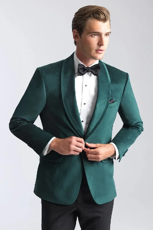 Men's lightweight running jacket-Velvet Blazer - Mens Blazer - Dinner Jacket "Venice" Emerald Green Velvet Dinner Jacket - Separates