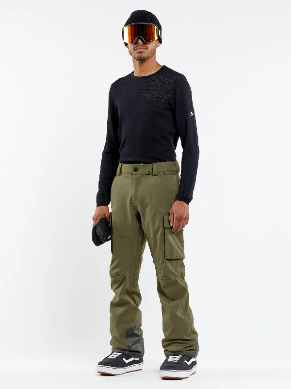 Men's wrinkle-free gym pants-Mens New Articulated Pants - Military