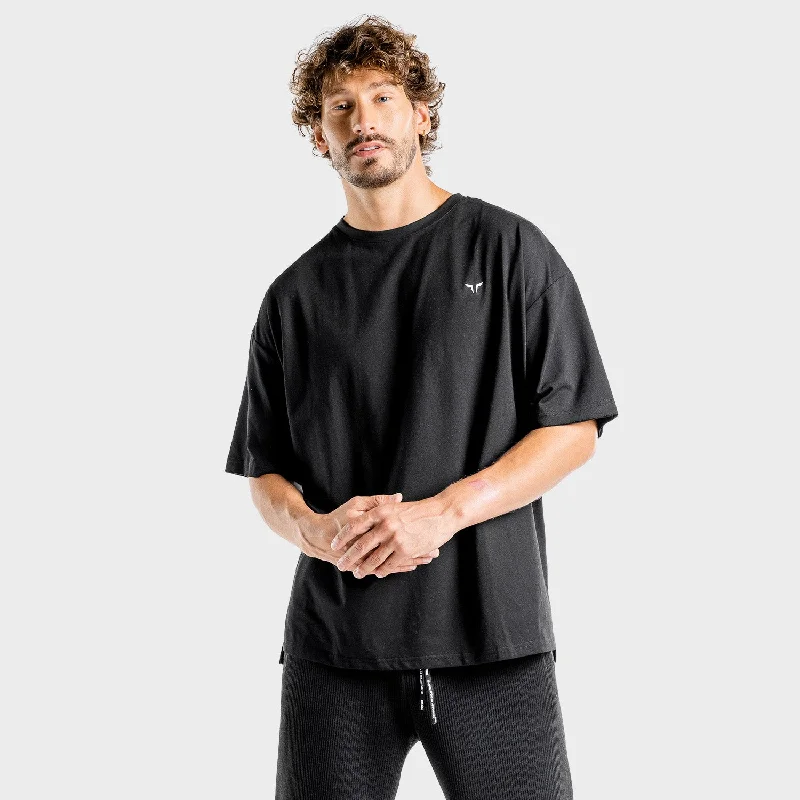 Men's graphic design t-shirt-Luxe Oversize Tee - Onyx