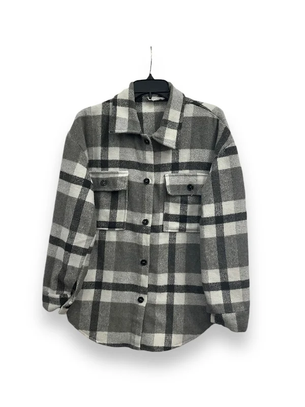 Men's summer casual jacket-Jacket Shirt By Clothes Mentor In Plaid Pattern, Size: S